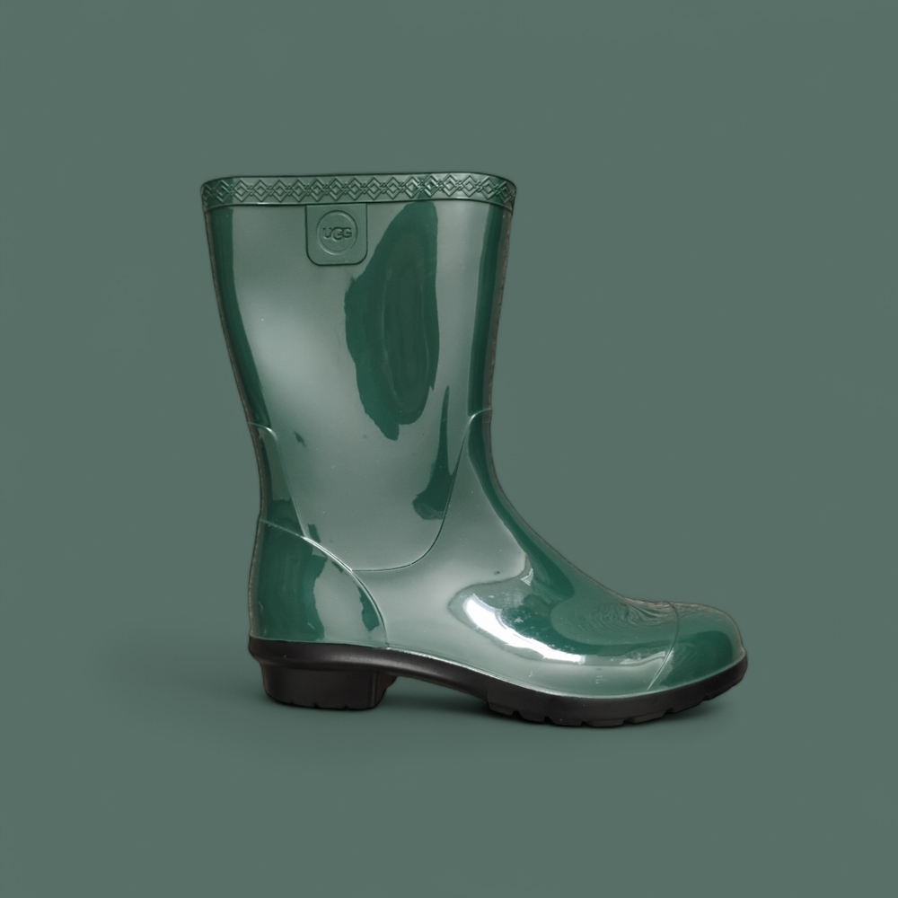 COPY - UGG Forest Green Rubber Pull-On Rain Boots Size 7